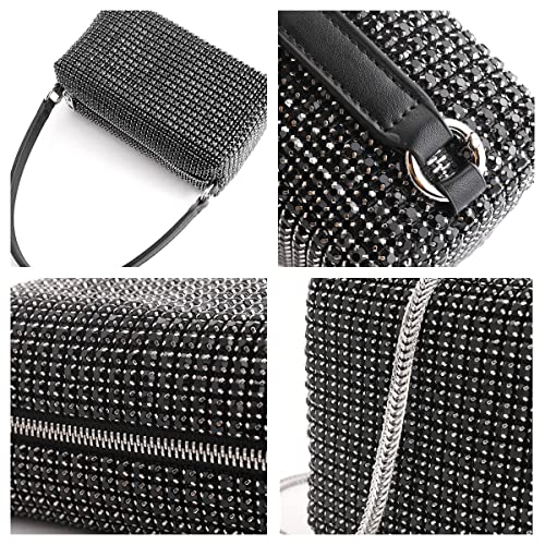 Rhinestone Crossbody Bag for Women Rhinestone Evening Bags Bling Rhinestone Purse Crystal Top Handle Handbag for Party