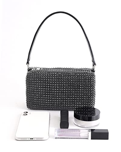 Rhinestone Crossbody Bag for Women Rhinestone Evening Bags Bling Rhinestone Purse Crystal Top Handle Handbag for Party