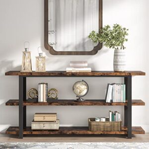 VANOMi 70.8 Inch Extra Long Console Table for Entryway, Narrow Hallway Table, Wood Sofa Table with 3 Tier Storage Shelves for Living Room