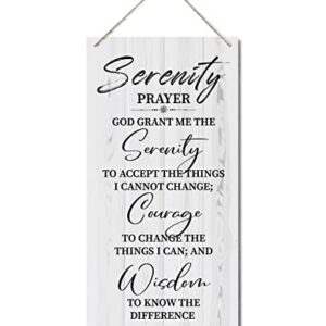 Serenity Prayer Sign, Printed Wood Plaque Sign Wall Hanging, Christian Decor Wood Sign Gift, God Grant Me The Serenity Wall Decor Framed, Farmhouse Live Room Bedroom Decor Wall Art Sign 12" x 6"