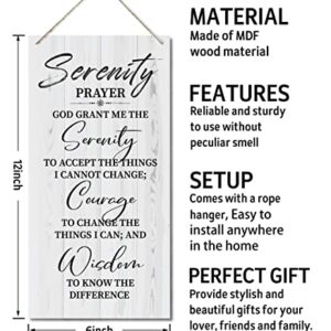 Serenity Prayer Sign, Printed Wood Plaque Sign Wall Hanging, Christian Decor Wood Sign Gift, God Grant Me The Serenity Wall Decor Framed, Farmhouse Live Room Bedroom Decor Wall Art Sign 12" x 6"