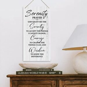 Serenity Prayer Sign, Printed Wood Plaque Sign Wall Hanging, Christian Decor Wood Sign Gift, God Grant Me The Serenity Wall Decor Framed, Farmhouse Live Room Bedroom Decor Wall Art Sign 12" x 6"