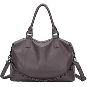 cherish kiss womens soft leather handbags tote bag shoulder bags top handle satchel ladies crossbody purse(k37 coffee-1)