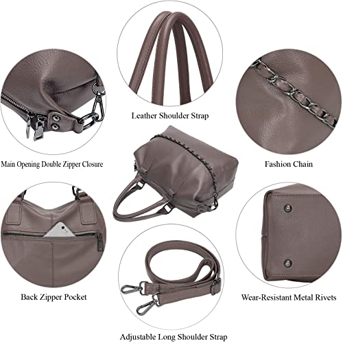 CHERISH KISS Womens Soft Leather Handbags Tote Bag Shoulder Bags Top Handle Satchel Ladies Crossbody Purse(K37 Coffee-1)