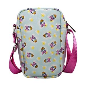 Buckle Down Disney Bag, Cross Body, Daisy Duck Smiling Expression and Sun Scattered, Baby Blue, Vegan Leather