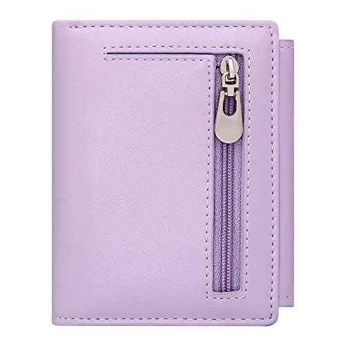 VOCUS Small Wallet for Women RFID Blocking Ladies PU Leather Card Holder Mini Compact Bifold Purse with Zipper Coin Pocket