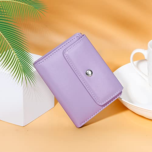 VOCUS Small Wallet for Women RFID Blocking Ladies PU Leather Card Holder Mini Compact Bifold Purse with Zipper Coin Pocket