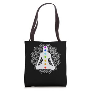 chakra mandala – chakra points meditation chakra balance tote bag