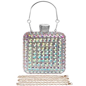 evening bag clutch purses for women,ladies sparkling party handbag wedding bag (ab-sliver)