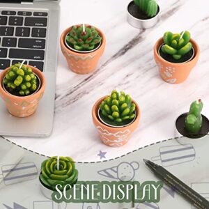 12 Pieces Succulent Candles Novelty Handmade Cactus Tealight Candle Delicate Stylish Plant Candle Mini Cactus Candles for Party Favors Baby Shower Decorations Wedding Gifts Birthday (Cute Style)