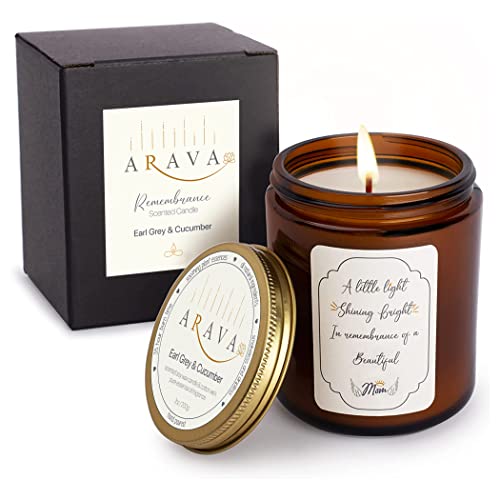 ARAVA in Loving Memory Candle | A Touching Sympathy Gift | Sympathy Gifts for Loss of Mom | Memorial Candle Bereavement Gift | Loss of Mother Sympathy Gifts