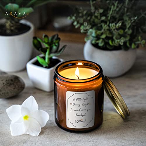 ARAVA in Loving Memory Candle | A Touching Sympathy Gift | Sympathy Gifts for Loss of Mom | Memorial Candle Bereavement Gift | Loss of Mother Sympathy Gifts