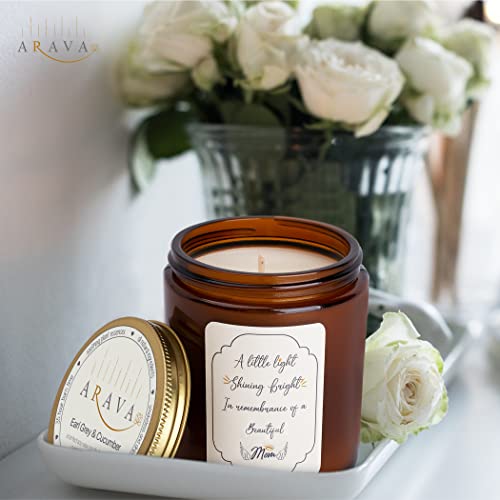 ARAVA in Loving Memory Candle | A Touching Sympathy Gift | Sympathy Gifts for Loss of Mom | Memorial Candle Bereavement Gift | Loss of Mother Sympathy Gifts