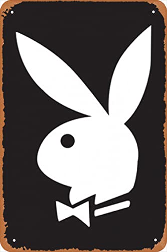 Playboy - Bunny Iron Painting Wall Poster Metal Vintage Band Tin Signs Retro Garage Plaque Decorative Living Room Garden Bedroom Office Hotel Cafe Bar
