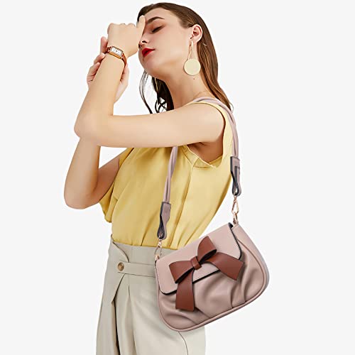 K.EYRE Small Purse for Women Cute Bow Knot Crossbody Shoulder Purses and Handbags - Apricot