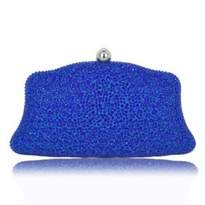 chaliwini shiny rhinestone crystal purse royal blue clutch evening bag for women wedding party glitter handbag