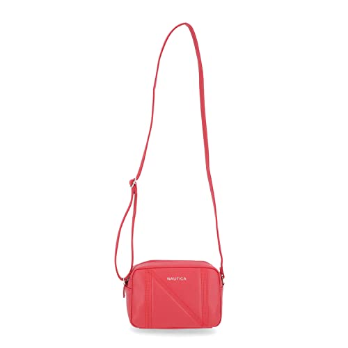 Nautica womens Nautica Candid Camera Adjustable Crossbody, Bright Red, One Size US