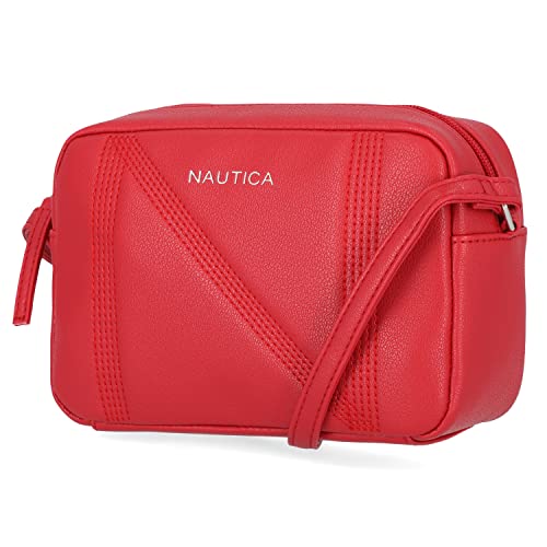 Nautica womens Nautica Candid Camera Adjustable Crossbody, Bright Red, One Size US