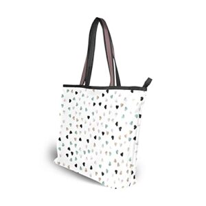 Hearts Icon Tote Bag Aesthetic, Large Capacity Zipper Women Grocery Bags Purse for Daily Life 2 Sizes