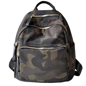 women nylon backpack anti-theft fashion casual lightweight travel shoulder bag waterproof bag (camo)