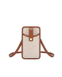 jw pei women’s aylin canvas cell phone crossbody bag (brown)