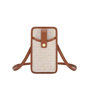 JW PEI Women's Aylin Canvas Cell Phone Crossbody Bag (Brown)