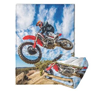 ultra soft blanket dirt bike throws blanket plush fuzzy lightweight couch sofa bed warm cozy flannel blanket for kids and adults gift 50″x40″