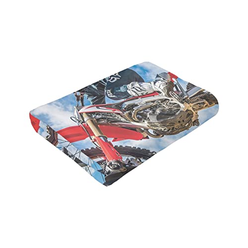 Ultra Soft Blanket Dirt Bike Throws Blanket Plush Fuzzy Lightweight Couch Sofa Bed Warm Cozy Flannel Blanket for Kids and Adults Gift 50"X40"