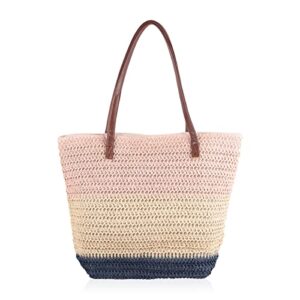 riah fashion boho rattan crochet straw woven basket bali handbag – round circle crossbody/shopper beach tote bag (chrochet tote bag – natural)