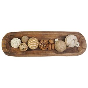 s-snail-oo wooden dough long bowls decor, baguette bowl wooden large dough bowl centerpieces for home, rustic wooden decorative bread fruit tray (20×6×2”)