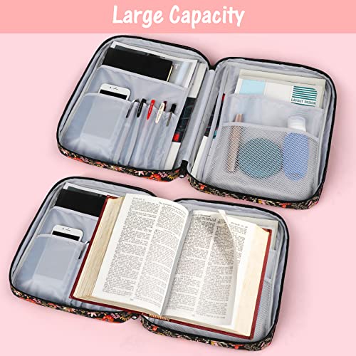 COLAZ Large Bible Cover for Women Bible Carrying Case to Church Durable Oxford Bag with Handle, Perfect Bible Case for Women as Gift （Butterfly）