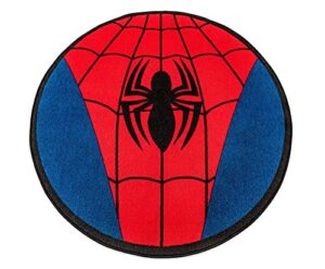 marvel spider-man chest logo 52-inch round printed area rug | indoor floor mat, accent rugs for living room and bedroom, home decor for kids playroom | comic book gifts and collectibles