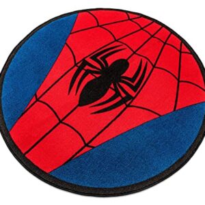 Marvel Spider-Man Chest Logo 52-Inch Round Printed Area Rug | Indoor Floor Mat, Accent Rugs For Living Room and Bedroom, Home Decor For Kids Playroom | Comic Book Gifts And Collectibles