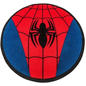 Marvel Spider-Man Chest Logo 52-Inch Round Printed Area Rug | Indoor Floor Mat, Accent Rugs For Living Room and Bedroom, Home Decor For Kids Playroom | Comic Book Gifts And Collectibles
