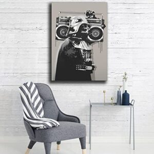 Roo Banksy Graffiti Darth Vader Canvas Art Poster and Wall Art Picture Print Modern Family Bedroom Decor Room Decor Posters 12x18inch(30x45cm)