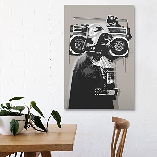 Roo Banksy Graffiti Darth Vader Canvas Art Poster and Wall Art Picture Print Modern Family Bedroom Decor Room Decor Posters 12x18inch(30x45cm)