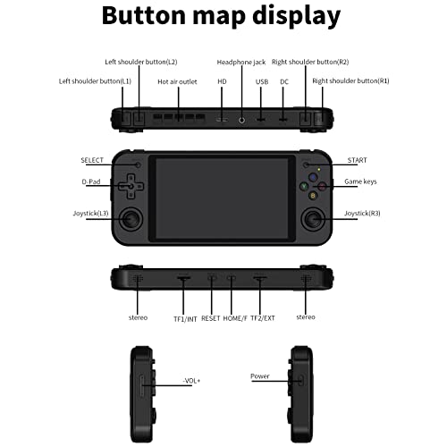 Daxceirry RG552 Handheld Android System Game Console High Speed EMMC 5.1 and 16G Linux System Built-in 6400 mAh Battery with 5.36in Touch Screen Maximum Load 5A Charging Cable 1.5 Hours Full (Black)