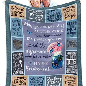 Happy Retirement Gifts for Women/Men 2023, Best Retirement Gifts for Women, Retired Gifts for Women, Farewell Gifts for Coworkers, Coworker Leaving Gifts for Women, Retirement Blanket 60”x50”