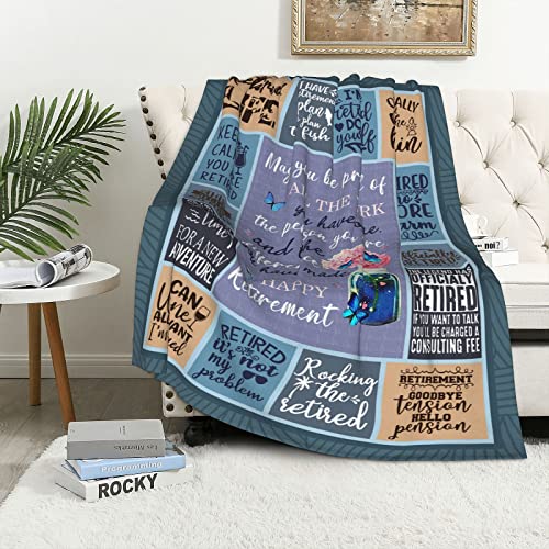 Happy Retirement Gifts for Women/Men 2023, Best Retirement Gifts for Women, Retired Gifts for Women, Farewell Gifts for Coworkers, Coworker Leaving Gifts for Women, Retirement Blanket 60”x50”