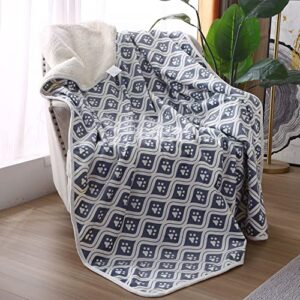 long rich sherpa fleece pet blanket furniture protector,super soft warm plush pet throws blankets(white paw ogee, 80 l x 60 w)