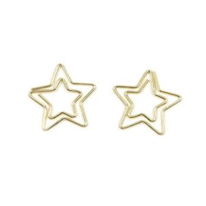 nicerity 50 pcs cute star shaped bookmark clips paper clip bookmark for office, school, home- gold