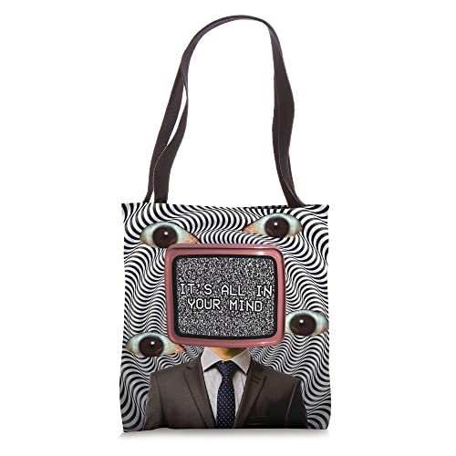 Weirdcore Aesthetic Weird Eyes Optical Illusion Oddcore Tote Bag