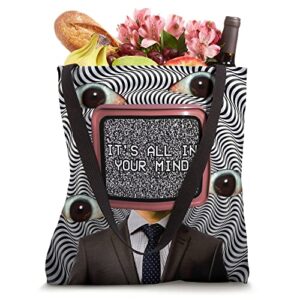 Weirdcore Aesthetic Weird Eyes Optical Illusion Oddcore Tote Bag