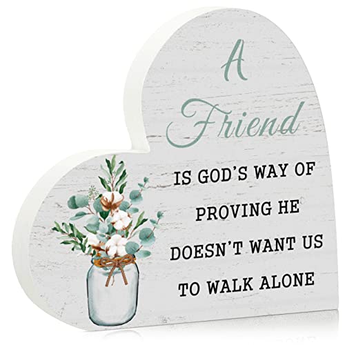 Wooden Christian Gifts for Women Religious Gifts Friend Birthday Gifts Friendship Gifts for Sister Inspirational Gifts with Quotes a Friend Is God's Way of Proving (Fresh Style)