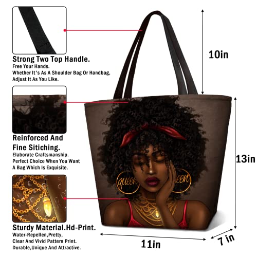 African American Women Tote Bag Shoulder Bag Satchel Handbag For Work Travel School Gift Bag