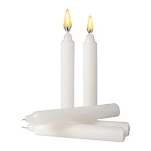 mtbhy taper candles pack of 12- 5 inch long dinner candles set-unscented household candle set-white candles with smokeless flame-emergency candles with 4 hours long burn time
