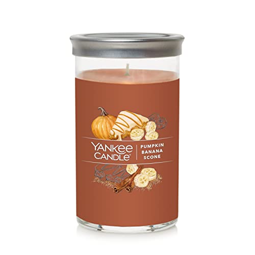 Yankee Candle Pumpkin Banana Scone Signature Medium Pillar Candle, 14.25oz