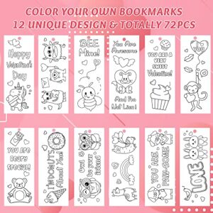 Haooryx 75PCS Color Your Own Bookmarks Kids Creative DIY Coloring Blank Bookmarks Teachers Students Reading Enthusiasts Paint Bookmarks School Paper Art Craft Gift Supplies