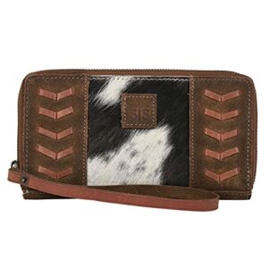 STS Ranchwear Women's Cowhide Saddle Tramp Bentley Compact Durable Leather Casual Wallet with Removable Wrist Strap, Brown Suede, One Size