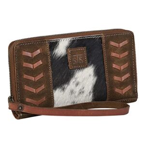 STS Ranchwear Women's Cowhide Saddle Tramp Bentley Compact Durable Leather Casual Wallet with Removable Wrist Strap, Brown Suede, One Size